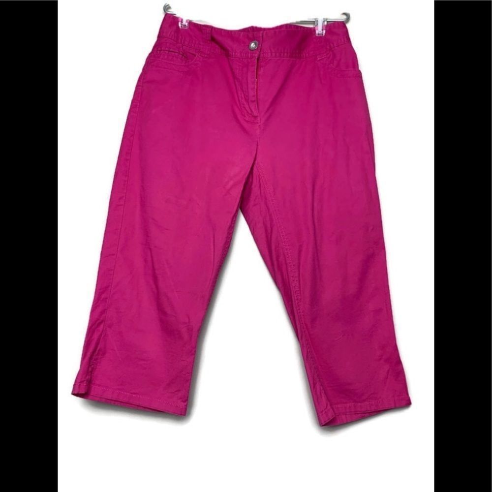 Reitmans Hot Pink Stretch Capri Pants Cropped